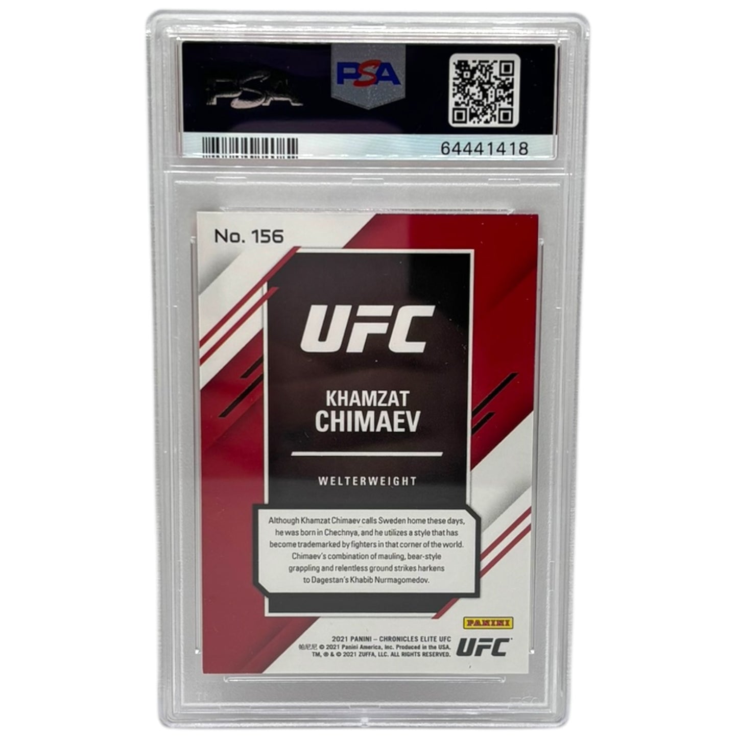 2021 Panini Chronicles UFC Khamzat Chimaev Pink Rookie